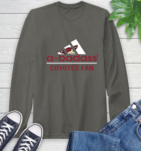 NHL A Badass Arizona Coyotes Fan Adidas Hockey Sports Long Sleeve T-Shirt 9