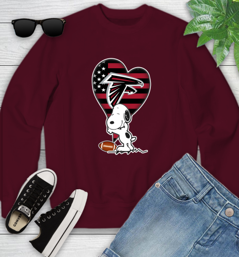 Atlanta Falcons NFL Football The Peanuts Movie Adorable Snoopy Youth Sweatshirt 5