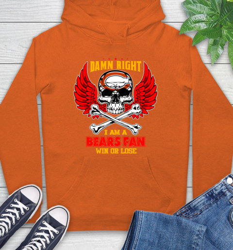NFL Damn Right I Am A Chicago Bears Win Or Lose Skull Football Sports Hoodie 4
