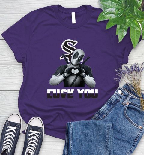 MLB Chicago White Sox Deadpool Love You Fuck You Baseball Sports Women's T-Shirt 4