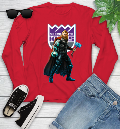 NBA Thor Avengers Endgame Basketball Sacramento Kings Youth Long Sleeve 11