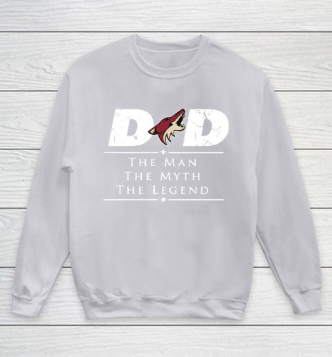 Arizona Coyotes NHL Ice Hockey Dad The Man The Myth The Legend Youth Sweatshirt 3