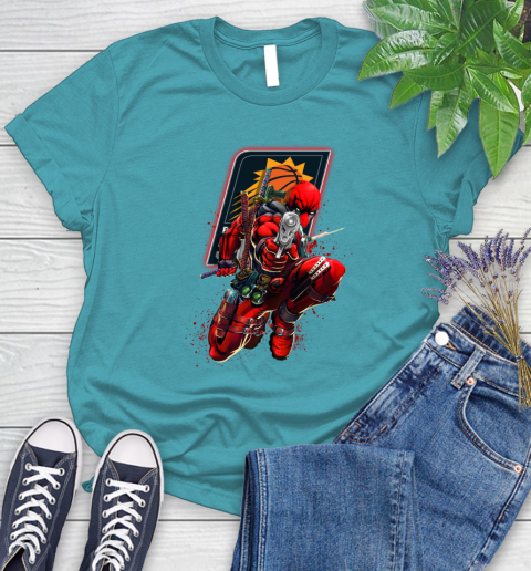 NBA Deadpool Marvel Comics Sports Basketball Phoenix Suns Women's T-Shirt 12