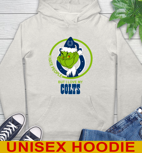 Indianapolis Colts NFL Christmas Grinch I Hate People But I Love My Favorite Football Team Hoodie 12