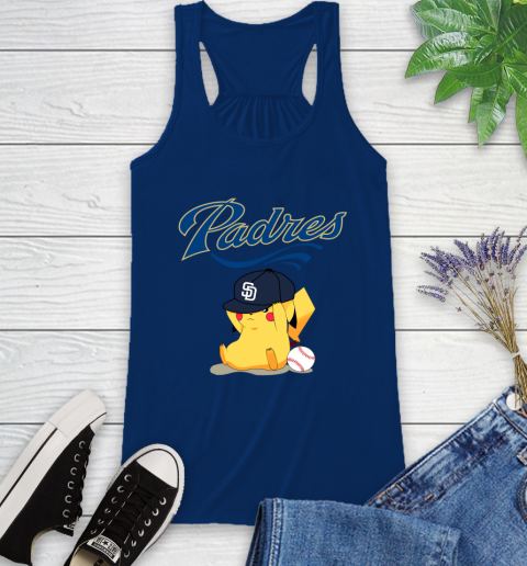 MLB Pikachu Baseball Sports San Diego Padres Racerback Tank 9