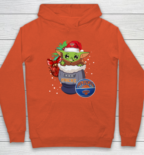 New York Knicks Christmas Baby Yoda Star Wars Funny Happy NBA Hoodie 5