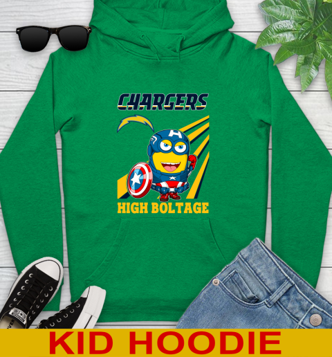 NFL Football Los Angeles Chargers Captain America Marvel Avengers Minion Shirt Youth Hoodie 8
