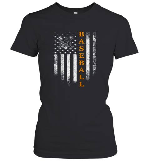 Vintage USA Baseball Distressed American Flag Patriotic Gift Women's T-Shirt