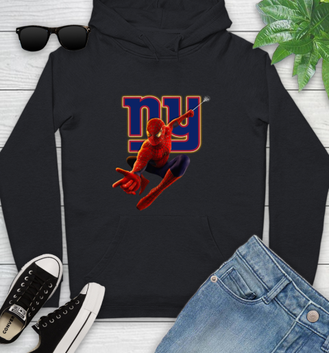NFL Spider Man Avengers Endgame Football New York Giants Youth Hoodie 2