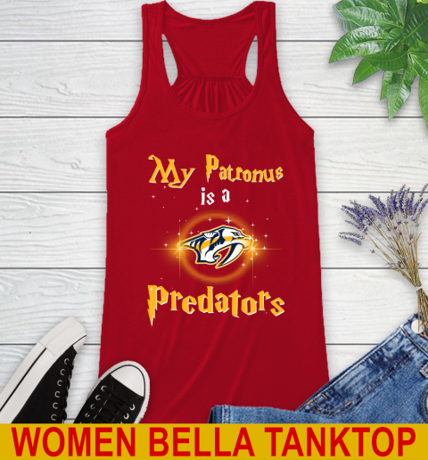 NHL Hockey Harry Potter My Patronus Is A Nashville Predators Racerback Tank 4