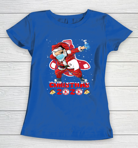 Boston Red Sox Funny Santa Claus Dabbing Christmas 2020 MLB Women's T-Shirt 8