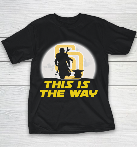 San Diego Padres MLB Baseball Star Wars Yoda And Mandalorian This Is The Way Youth T-Shirt