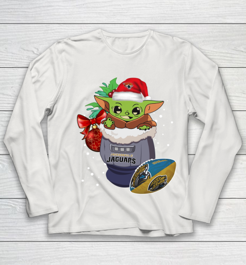 Jacksonville Jaguars Christmas Baby Yoda Star Wars Funny Happy NFL Youth Long Sleeve 11