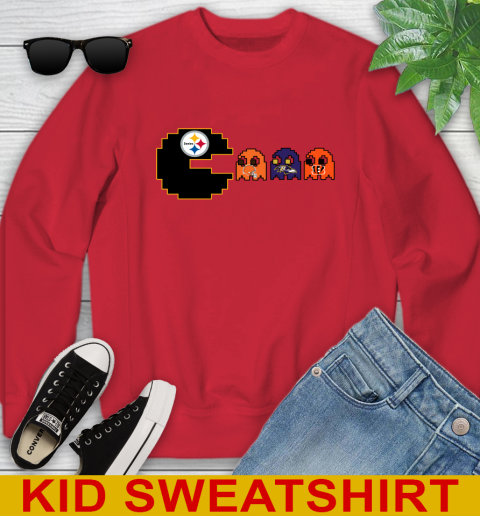 Pittsburgh Steelers NFL Football Pac Man Champion Youth Sweatshirt 8