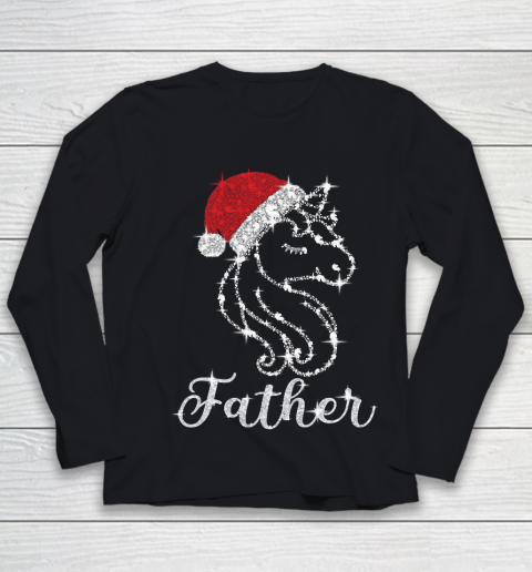 Father's Day Funny Gift Ideas Apparel  Cute Dabbing Unicorn Father Funny Christmas Gift T Shirt Youth Long Sleeve