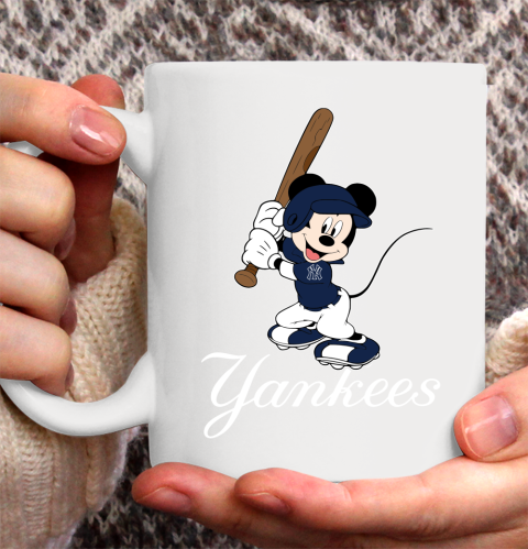 MLB Baseball New York Yankees Cheerful Mickey Mouse Shirt Ceramic Mug 11oz 2