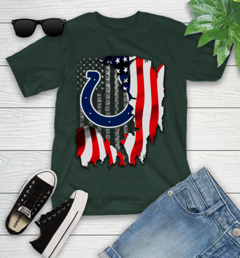 Indianapolis Colts NFL Football American Flag Youth T-Shirt 5