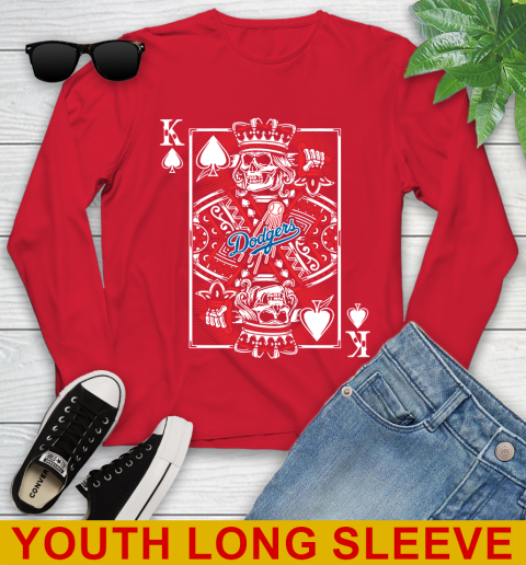 Los Angeles Dodgers MLB Baseball The King Of Spades Death Cards Shirt Youth Long Sleeve 11