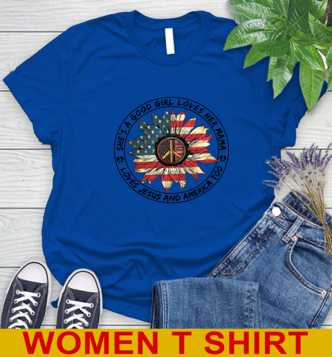 America sunflower she's a good girl loves her mama shirt 79