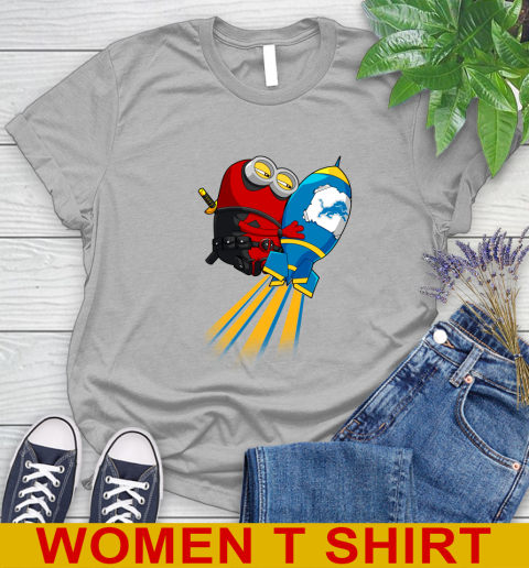NFL Football Detroit Lions Deadpool Minion Marvel Shirt Women's T-Shirt 5