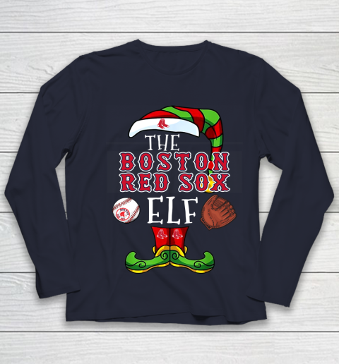 Boston Red Sox Christmas ELF Funny MLB Youth Long Sleeve 2