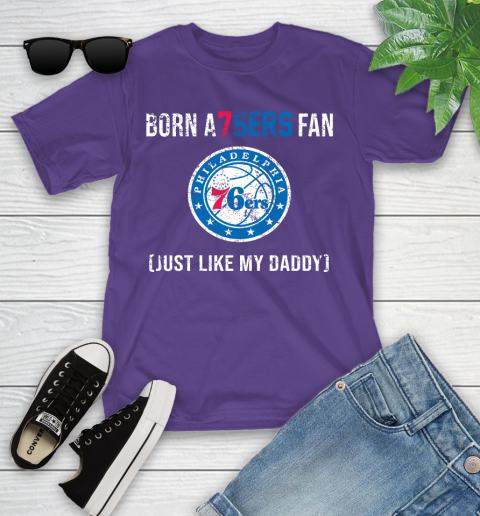 NBA Philadelphia 76ers Loyal Fan Just Like My Daddy Basketball Shirt Youth T-Shirt 3