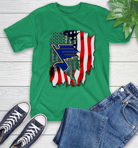 St.Louis Blues NHL Hockey American Flag T-Shirt