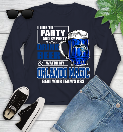 NBA Drink Beer and Watch My Orlando Magic Beat Your Team's Ass Basketball Youth Long Sleeve 2
