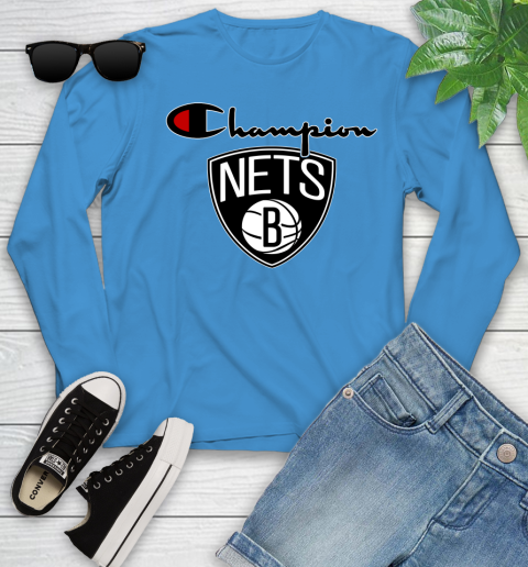 NBA Basketball Brooklyn Nets Champion Shirt Youth Long Sleeve 5