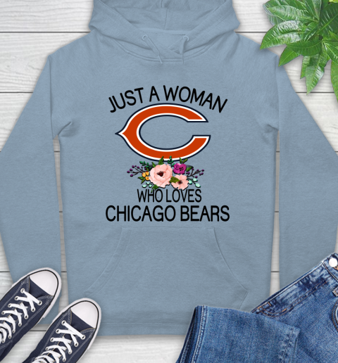 NFL Just A Woman Who Loves Chicago Bears Football Sports Hoodie 6