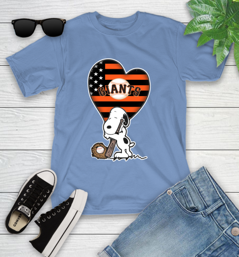 San Francisco Giants MLB Baseball The Peanuts Movie Adorable Snoopy Youth T-Shirt 11