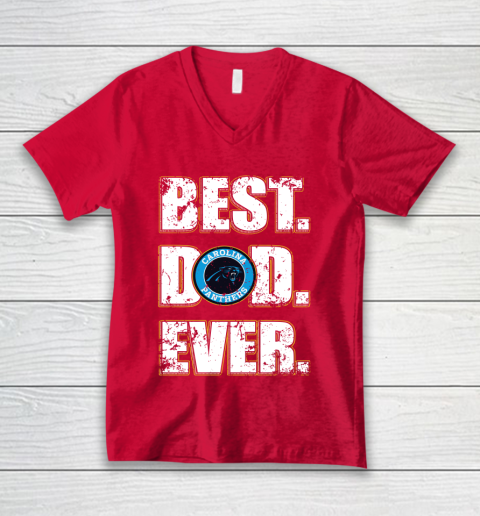 NFL Carolina Panthers Football Best Dad Ever Family Shirt V-Neck T-Shirt 6