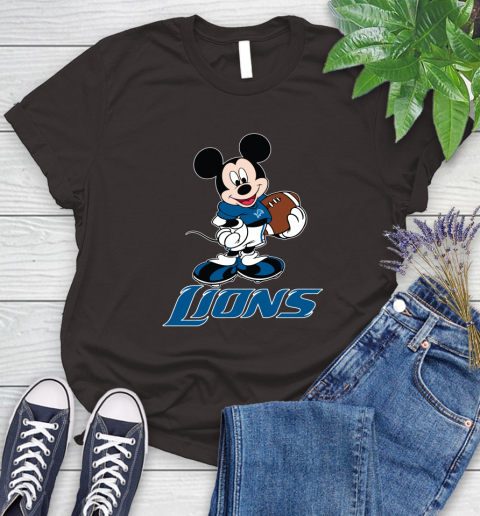NFL Football Detroit Lions Cheerful Mickey Mouse Shirt Women's T-Shirt 9