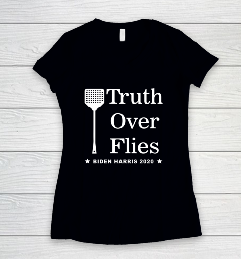 Truth Over Flies Biden Harris 2020 Vintage Women's V-Neck T-Shirt