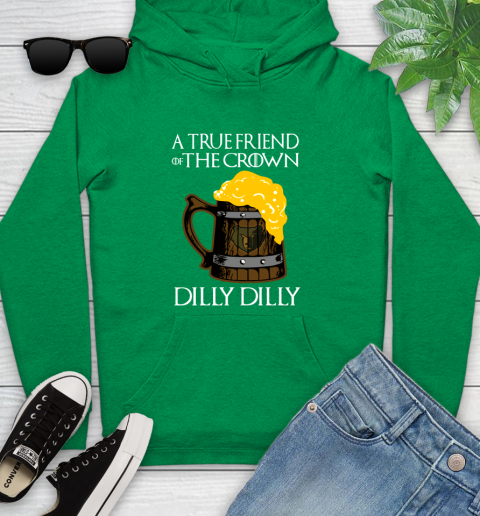 NBA Memphis Grizzlies A True Friend Of The Crown Game Of Thrones Beer Dilly Dilly Basketball Youth Hoodie 9