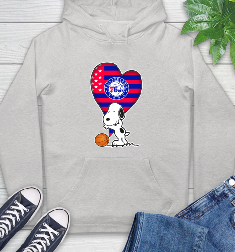 Philadelphia 76ers NBA Basketball The Peanuts Movie Adorable Snoopy Hoodie