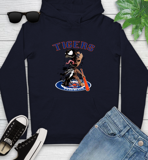 MLB Detroit Tigers Baseball Venom Groot Guardians Of The Galaxy Youth Hoodie 4