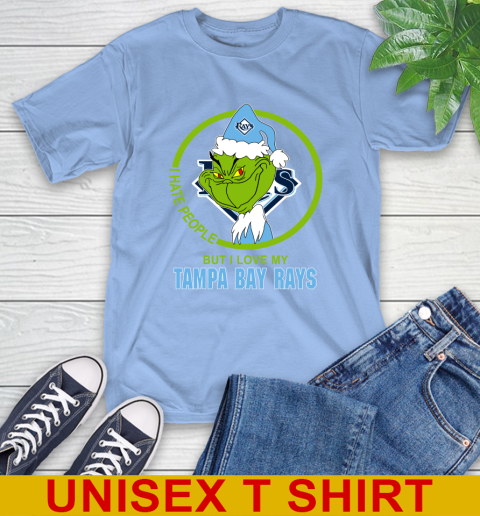 Tampa Bay Rays MLB Christmas Grinch I Hate People But I Love My Favorite Baseball Team T-Shirt 11