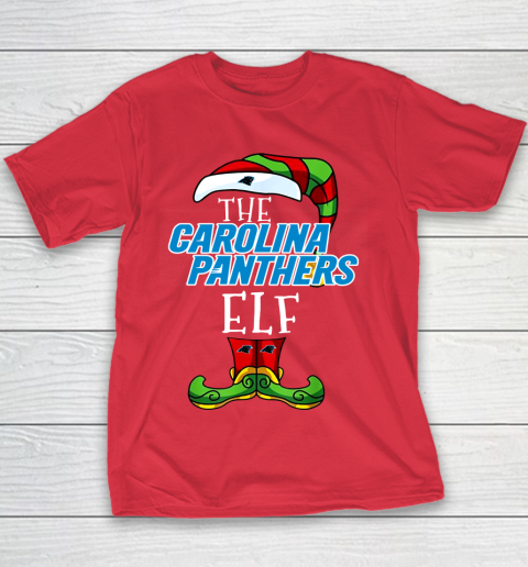 Carolina Panthers Christmas ELF Funny NFL Youth T-Shirt 7
