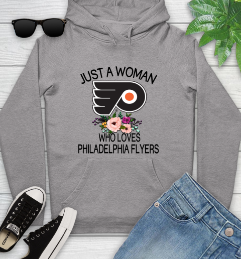 NHL Just A Woman Who Loves Philadelphia Flyers Hockey Sports Youth Hoodie 4