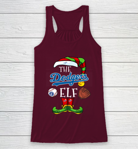 Los Angeles Dodgers Christmas ELF Funny MLB Racerback Tank 2