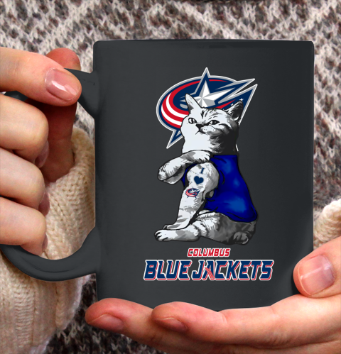 NHL My Cat Loves Columbus Blue Jackets Hockey Ceramic Mug 11oz 2