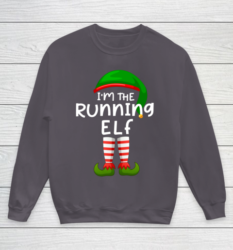 I m The Running Elf Funny Elf Family Matching Christmas Youth Sweatshirt 5