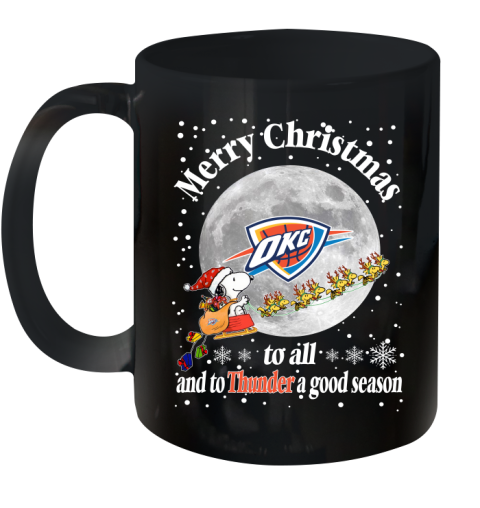 Oklahoma City Thunder Merry Christmas To All And To Thunder A Good Season NBA Basketball Sports Ceramic Mug 11oz