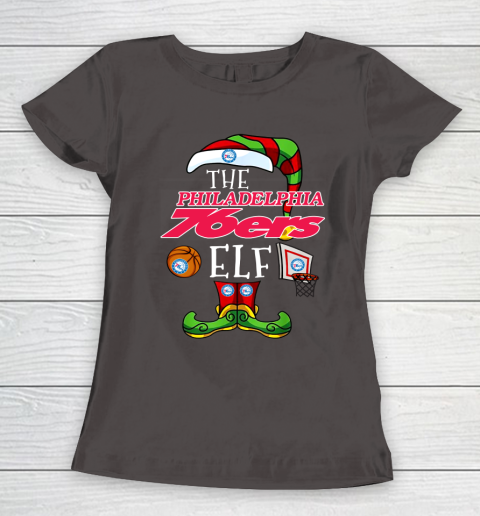 Philadelphia 76ers Christmas ELF Funny NBA Women's T-Shirt 7