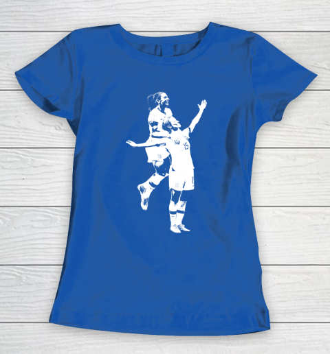 Megan Rapinoe and Alex Morgan Victory Pose  The White Stencil Women's T-Shirt 8
