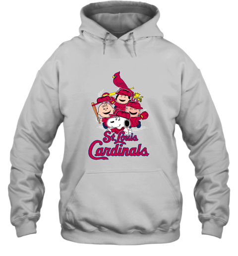 St.Louis Cardinals Snoopy Charlie Brown Woodstock The Peanuts lfji stlouis cardinals snoopy charlie brown woodstock the peanuts hoodie 23 front white
