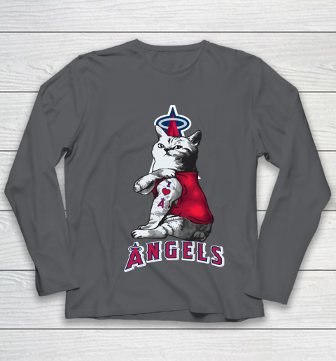 MLB Baseball My Cat Loves Los Angeles Angels Youth Long Sleeve 6