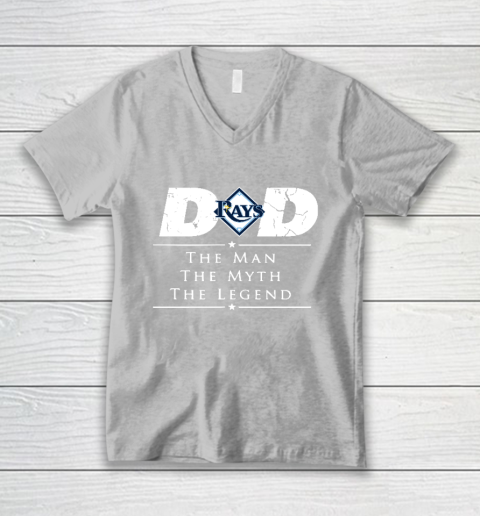Tampa Bay Rays MLB Baseball Dad The Man The Myth The Legend V-Neck T-Shirt 3