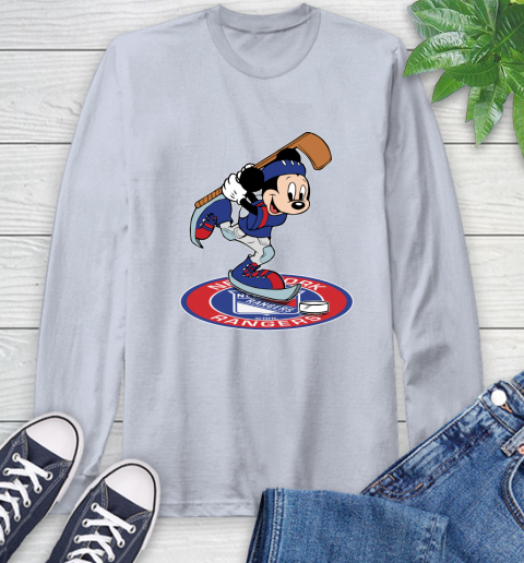 NHL Hockey New York Rangers Cheerful Mickey Disney Shirt Long Sleeve T-Shirt 6
